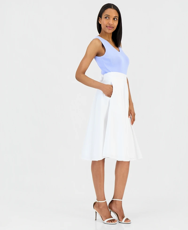 Tahari Asl Women's Cotton A-Line Midi Skirt