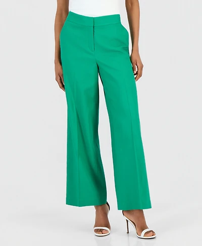 Tahari Asl Petite Mid-Rise Wide-Leg Pants