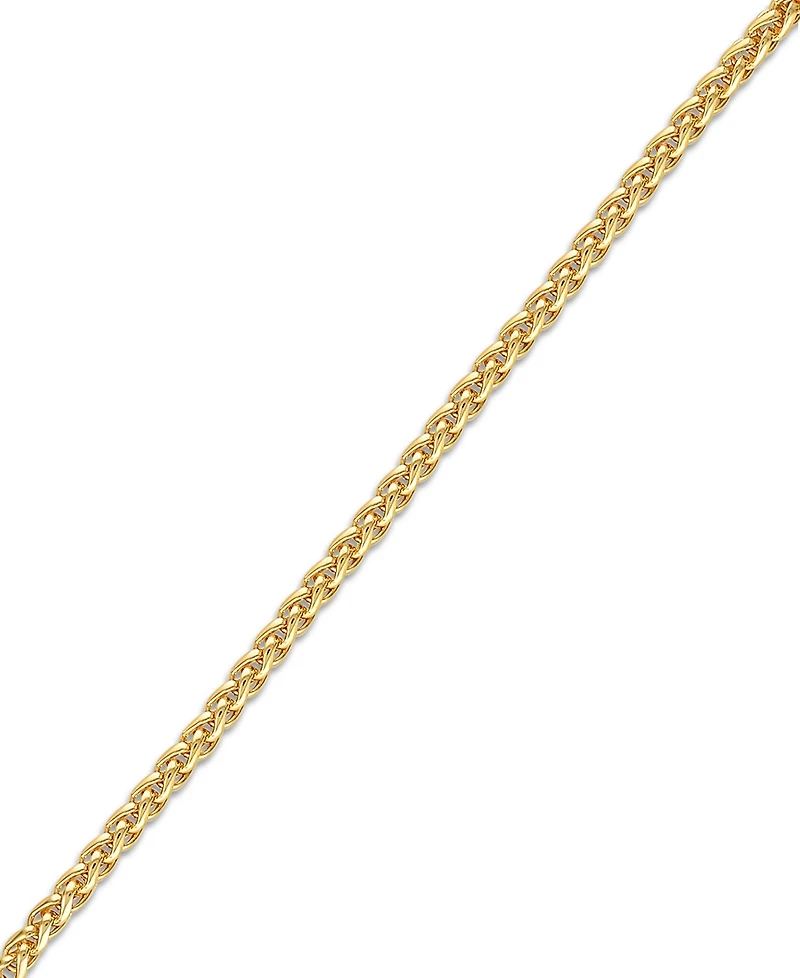 Esquire Men's Jewelry Wheat Link Chain Necklace in 14k Gold-Plated Sterling Silver