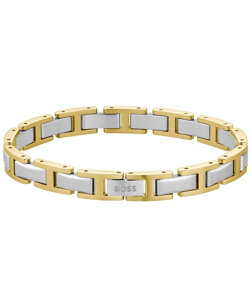 Hugo Boss Men Nolan Stainless Steel Ionic Plated Thin Gold Steel Bracelet