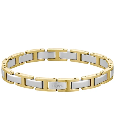Hugo Boss Men Nolan Stainless Steel Ionic Plated Thin Gold Steel Bracelet