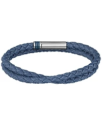 Hugo Boss Men Ares Summer Stainless Steel Blue Denim Nylon Bracelet