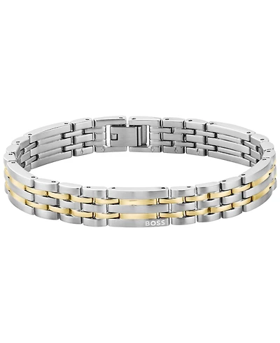 Hugo Boss Men Wesley Stainless Steel Ionic Plated Thin Gold Steel Bracelet