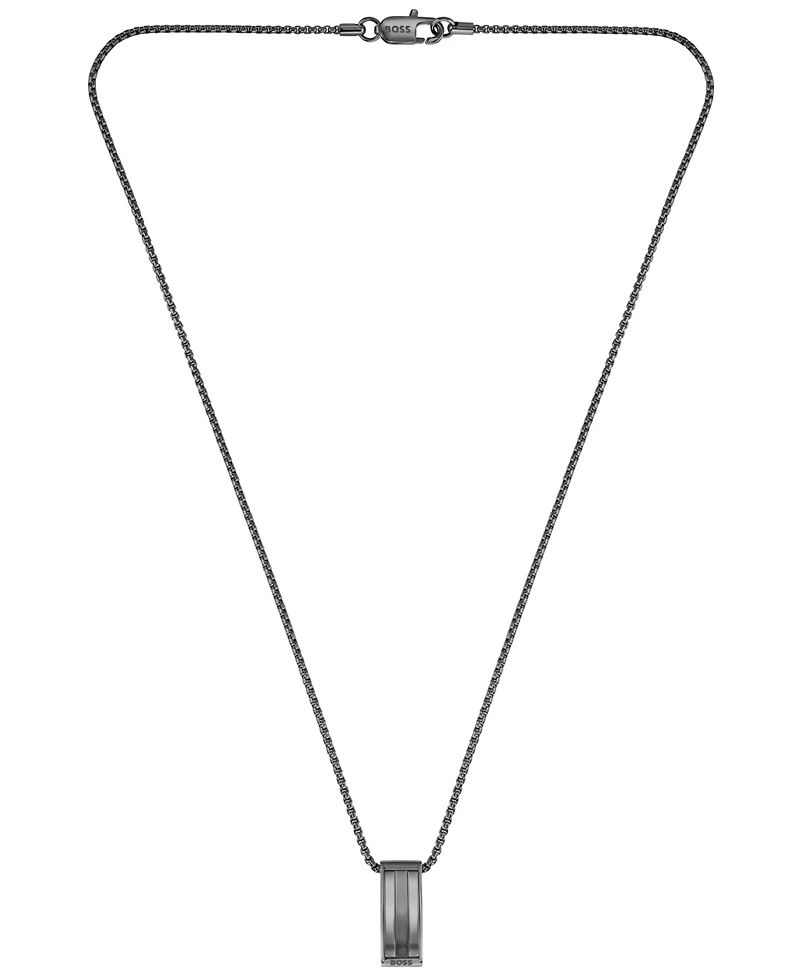 Hugo Boss Men Brooks Ionic Plated Black Steel Necklace
