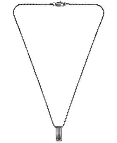 Hugo Boss Men Brooks Ionic Plated Black Steel Necklace