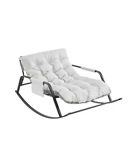 Flynama Extra-Wide Technical Leather Upholstered Rocking Gliding Reclining Chair Modern Accent for Living Room Nursery Bedroom