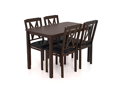 Slickblue Modern 5 Piece Dining Table Set with Wide Top and Wood Legs