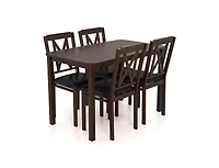 Slickblue Modern 5 Piece Dining Table Set with Wide Top and Wood Legs