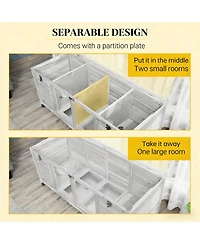 Aostirmotor Mobile Outdoor Cat House - Wooden Hutch on Wheels, Secure & Weather-Resistant