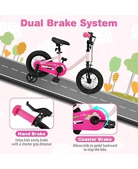 Kids Bike for 3-7 Years Old Boys and Girls 12 Inch Children Bicycle-Pink 12 Inch