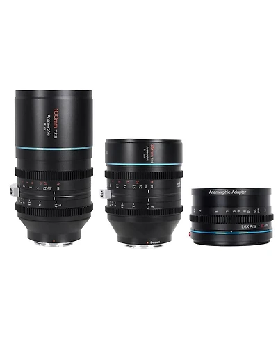 Sirui 35mm and 100mm T2.9 1.6x Anamorphic Lens Kit with 1.25x Adapter for Canon Rf