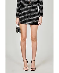 endless rose Women's Striped Tweed Skirt