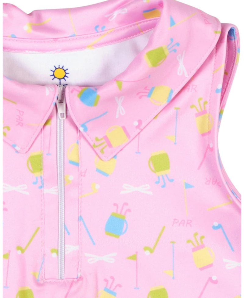 Florence Eiseman Toddler Girls Golf Print Performance Knit Dress