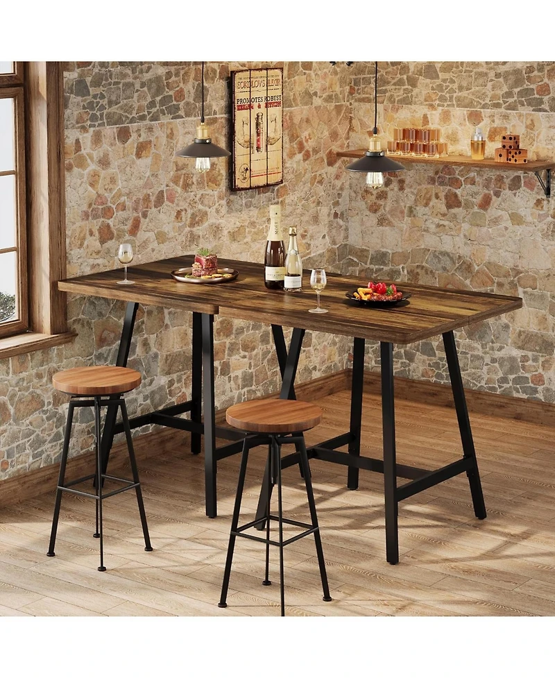 Tribesigns Square Bar Table, 31.1" Industrial High Top Pub Table with Thickened Top, Small Kitchen Dining Table