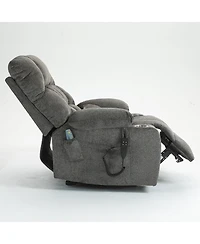 Boyel Living Chenille Lift Recliner with Heat and Massage, 2 Pockets, 2 Cup Holder, 2 Remote, Okin Motor, Dark Grey