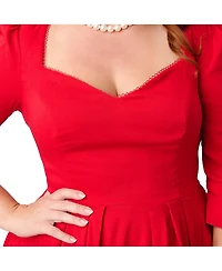 Unique Vintage Plus Sweetheart Swing Dress