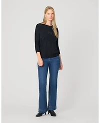 Cable & Gauge Women's Textured Heart Bow Knit Top