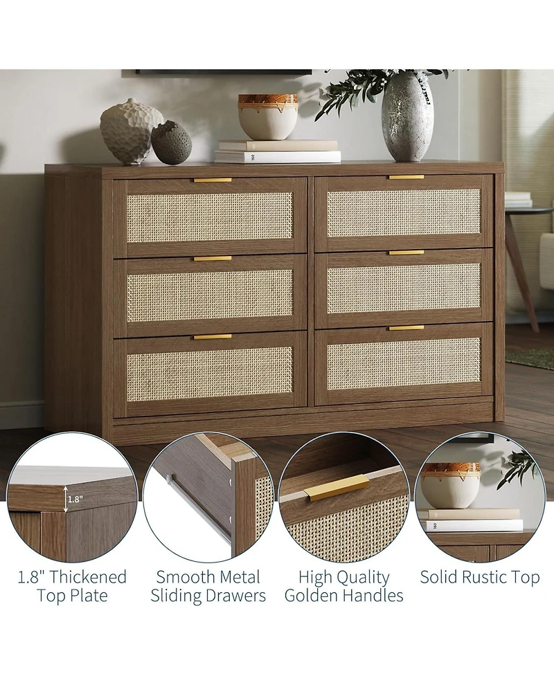 gaomon 53-Inch Rattan Storage Dresser