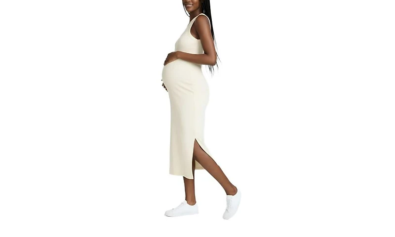 Motherhood Maternity Crew Neck Sleeveless Racerback Midi Dress