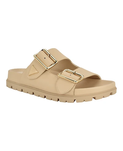 Guess Women's Fasten Double-Buckle Footbed Sandals