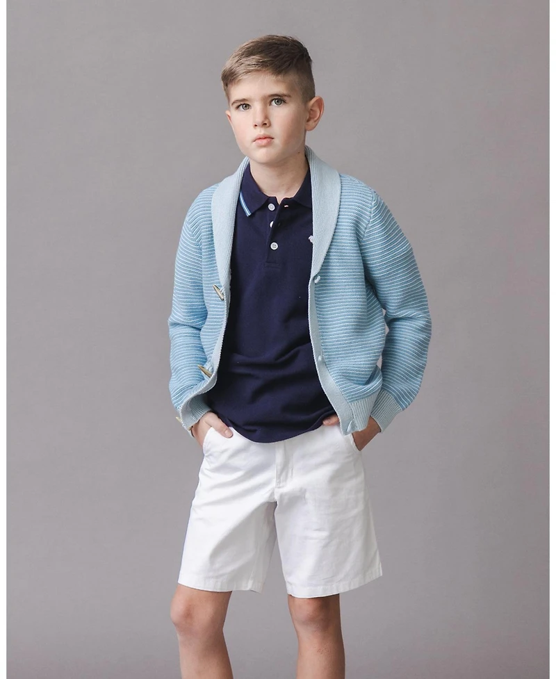 Hope & Henry Boys Organic Shawl Collar Cardigan Sweater