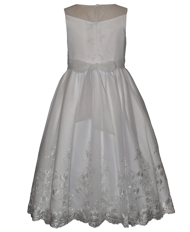 Bonnie Jean Girls' 7-16 Embroidered Communion Dress