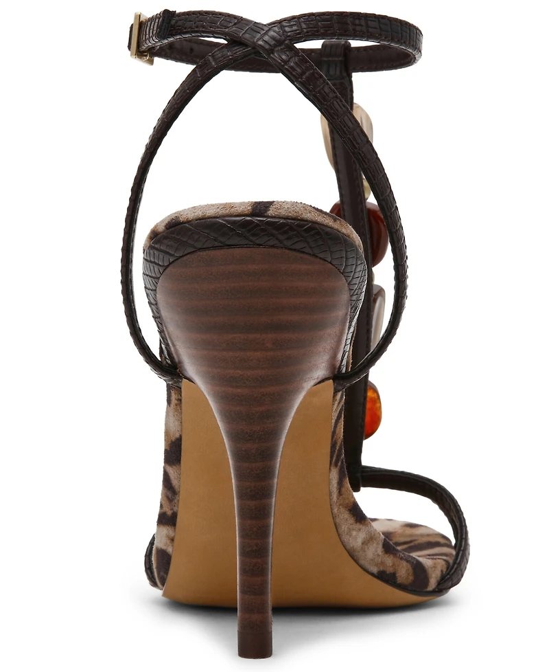 Steve Madden Women's Frenzi Novelty T-Strap Stiletto Heel Dress Sandals