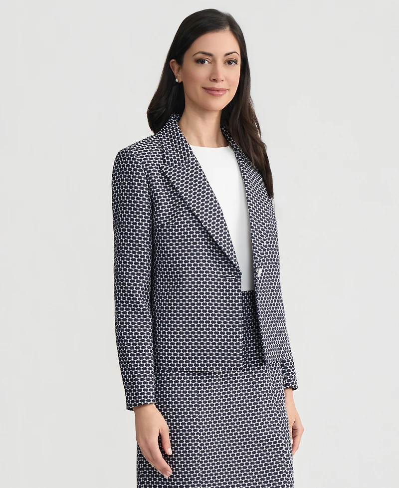 Kasper Women's Jacquard Peak-Lapel Blazer, Regular & Petite