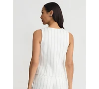 Kasper Women's Pinstripe Five-Button Sleeveless Vest