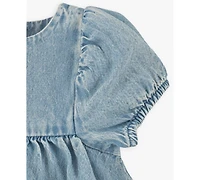 7 For All Mankind Baby Girls' Balloon Sleeve Top and Denim Shorts, 2-Piece Set