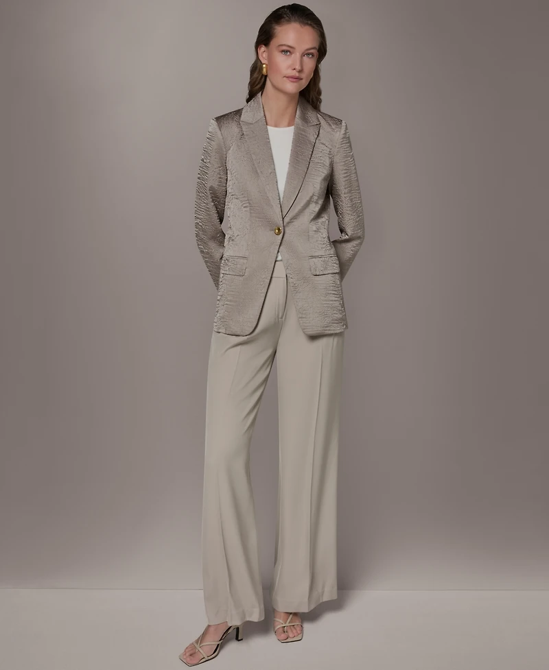 Donna Karan New York Women's Novelty One-Button Peak Lapel Blazer