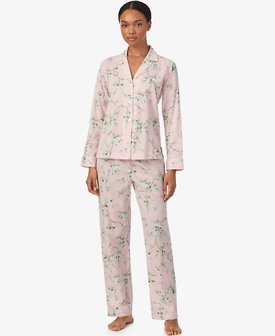 Lauren Ralph Long Sleeve Notch Collar Pajama Set