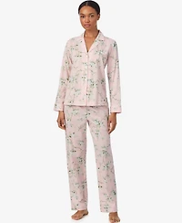 Lauren Ralph Long Sleeve Notch Collar Pajama Set