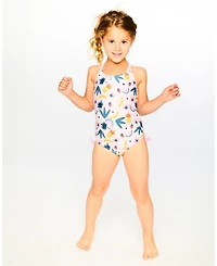 Deux par Girls One-Piece Swimsuit Pink Printed Fruits