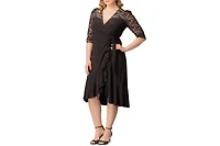 Kiyonna Plus Lavish Lace Wrap Dress