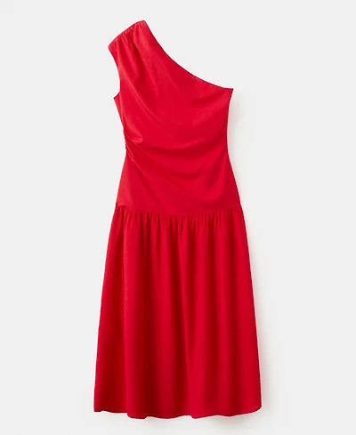 Mango Women's Asymmetrical Pleated Dress