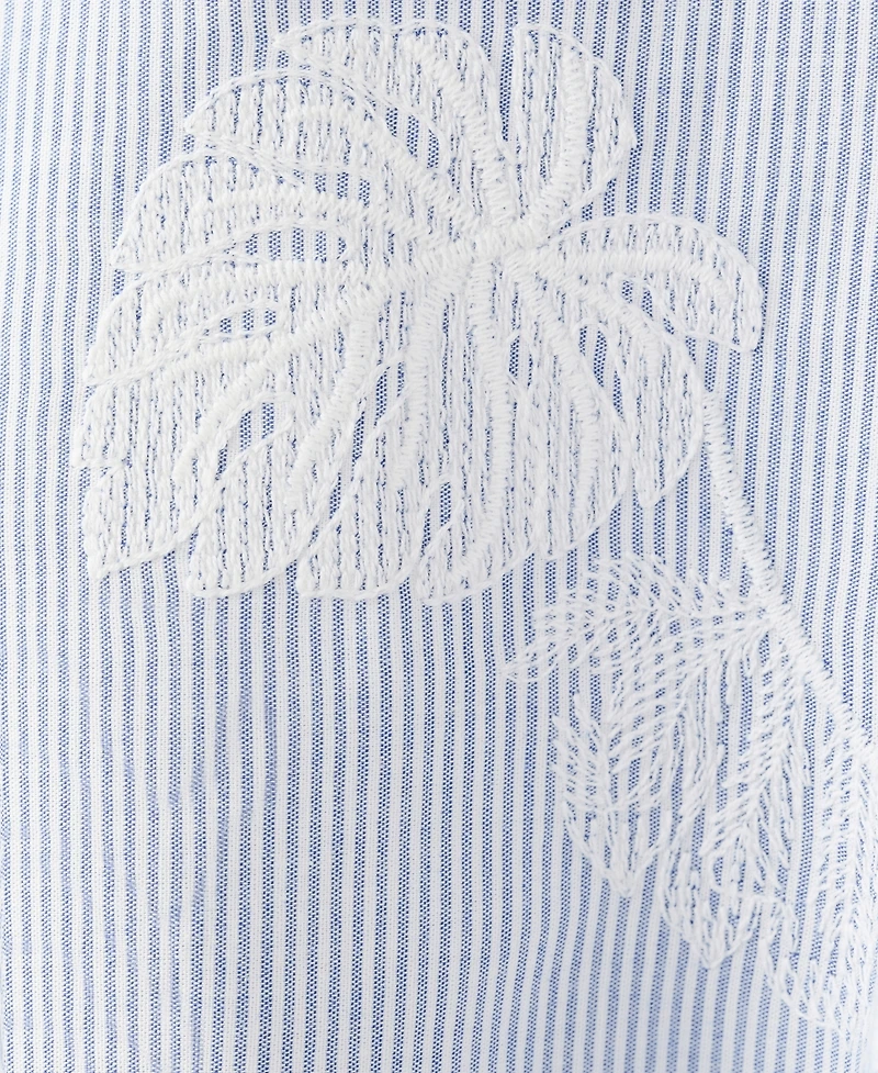 Mango Women's Embroidered Striped Top