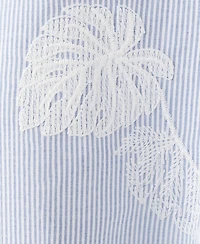 Mango Women's Embroidered Striped Top