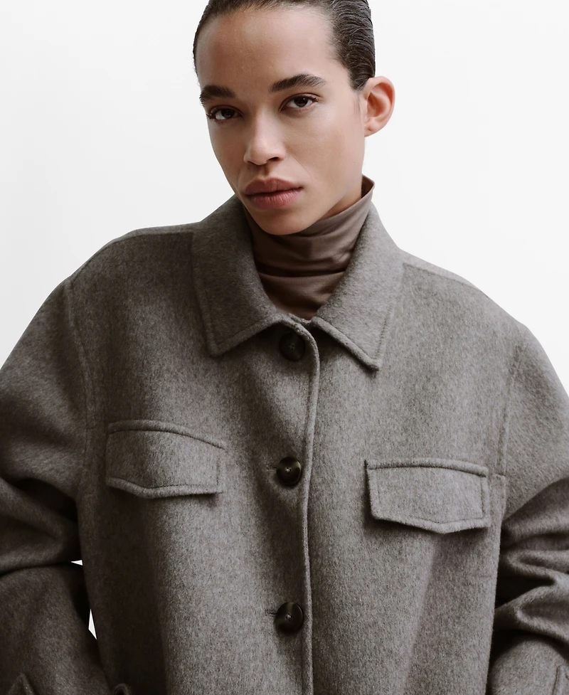 Mango Women's Pockets Wool Jacket