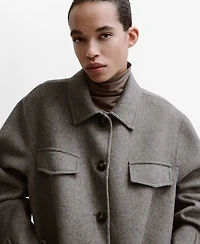 Mango Women's Pockets Wool Jacket