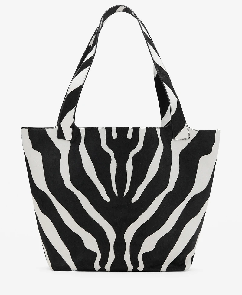 Mango Women's Leather And Fur Tote Bag