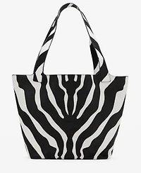 Mango Women's Leather And Fur Tote Bag