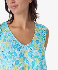 Ellen Tracy Women's Short-Sleeve Top & Cropped Pants Jersey, 2-Piece Pajama Set