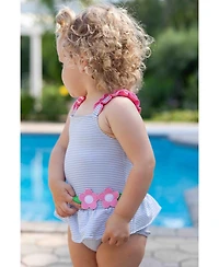 Florence Eiseman Baby Girl Seersucker Swimsuit With Flowers