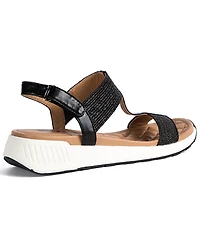 Jbu Women's Claire-Wide Round Toe Wedge Sandals
