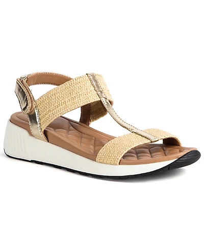 Jbu Women's Claire-Wide Round Toe Wedge Sandals