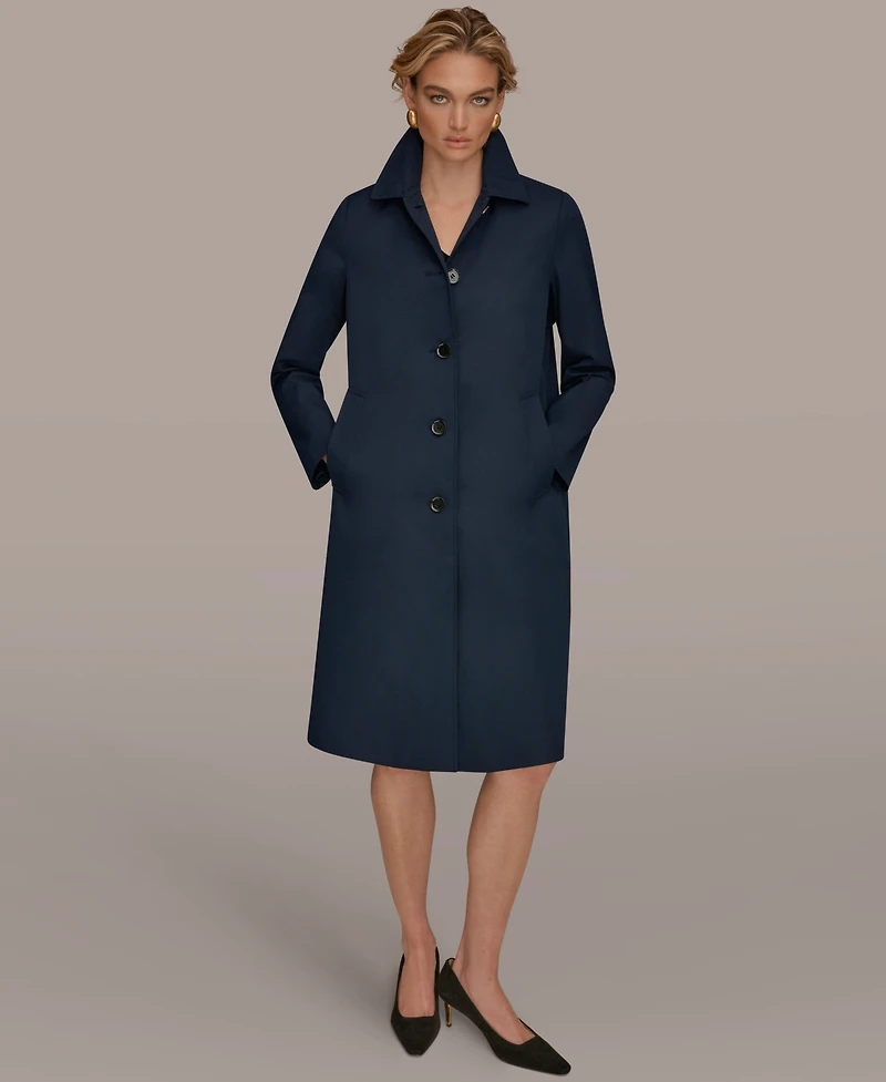 Donna Karan New York Women's Balmacaan Shirt Collar Coat
