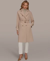 Donna Karan New York Women's Double Breasted Belted Notch Collar Trench Coat