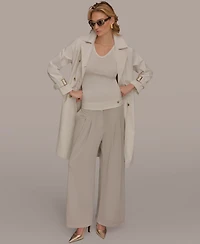 Donna Karan New York Women's Double Breasted Belted Notch Collar Trench Coat