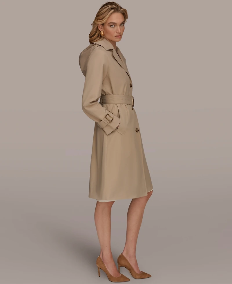 Donna Karan New York Women's Single Breasted Belted Trench Coat